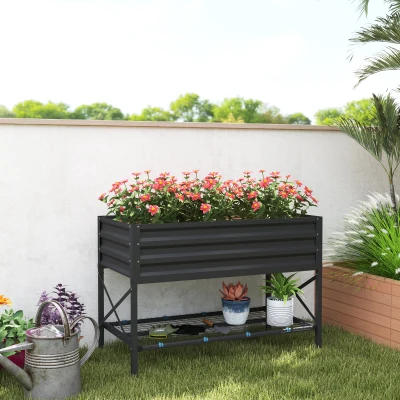 Raised Planter 41.75" L x 21.25" W x 30" H Dark Gray