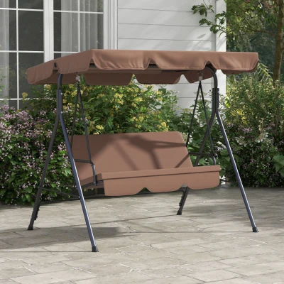 Swing Bench 67.75" L x 43.25" W x 60.25" H Brown