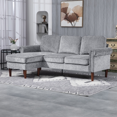 HOMCOM L Shape Sofa, Modern Sectional Couch with Reversible