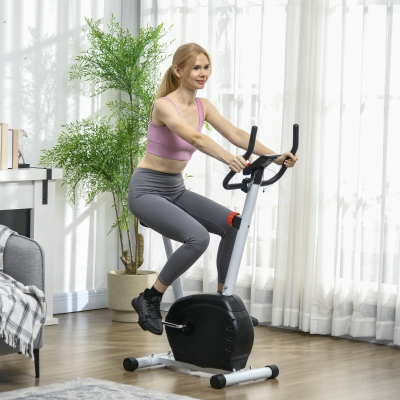 Soozier Quiet Exercise Bike Stationary Bike with 8-Level Magnetic Resistance, Heart-Rate Sensor