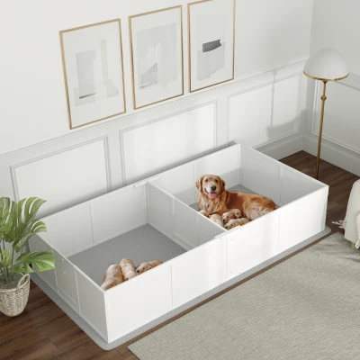 whelping box 96.1" L x 47.2" W x 18.9" H White
