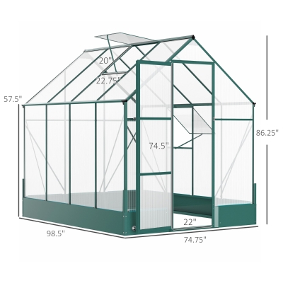 Outsunny 6' x 8' x 7' Greenhouse Walk-in Plant for Backyard