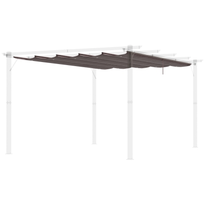 Outsunny Retractable Pergola Canopy Cover Replacement for 10' x 13' Pergola, Coffee