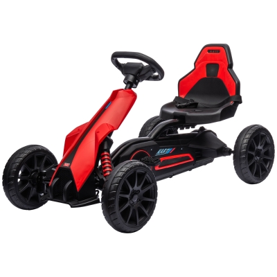 Aosom Kids Pedal Go Kart w/ Swing Axle, Shock-Absorbing