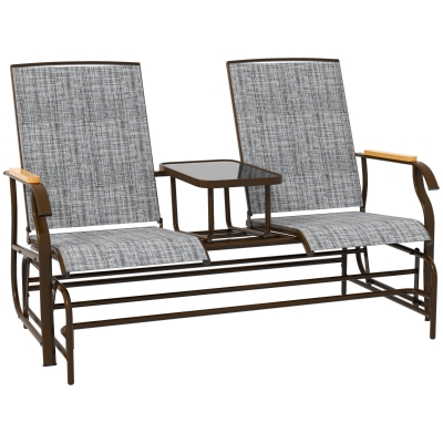 Outdoor Glider 57.75" W x 32.25" D x 38.5" H Gray