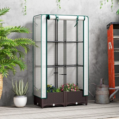 Garden Bed 31.5" W x 15.7" D x 48.8" H Brown