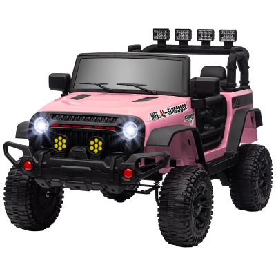 Qaba 12V Ride-On UTV, Bluetooth, Remote, Pink