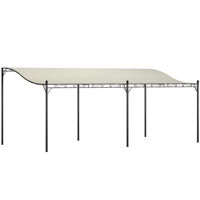 Pergola Gazebo 232.7" L x 117.3" W x 99.6" H Cream White