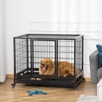 Heavy Duty Dog Crate 42.9" L x 29.9" W x 31.9" H Black