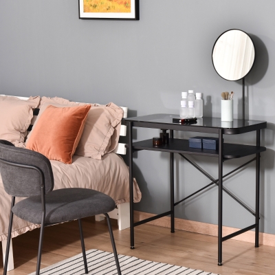 Dressing Table 51.25" x 31.5" x 17.75" Black
