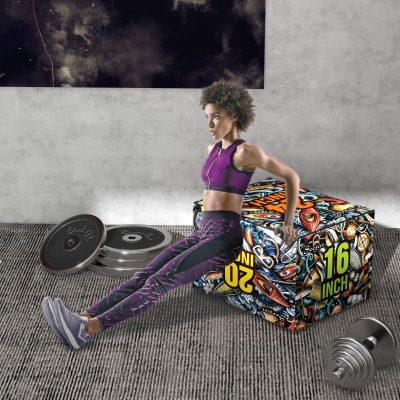 Soozier Soft Plyo Box,  3-in-1 Plyometric Box,  Non-Slip Jump Box for Conditioning and Strength Training, 24" x 20" x 16"