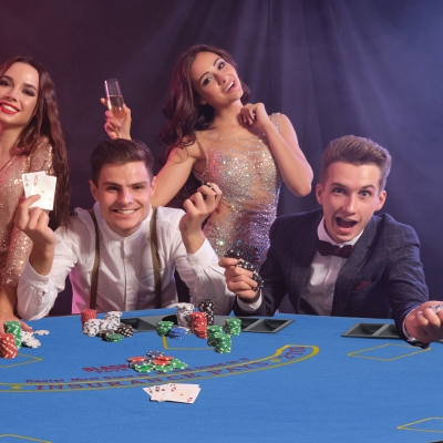 Poker Table 47.25" x  47.25" x 28.25" Blue