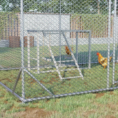 PawHut Chicken Activity Play Set with Swing for 3-4 Birds, Gray