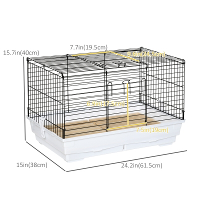PawHut Small Animal Cage Habitat Pet Play House for Small