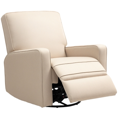 HOMCOM Manual Recliner Glider Rocking Chair, Fabric, Beige