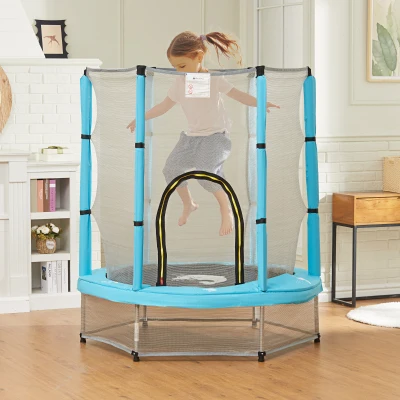Kids Trampoline 55.1" x 55.1" x 63" Light Blue