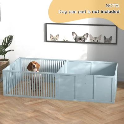 PawHut Whelping Box for Dogs, 81" x 39" x 20", Gray