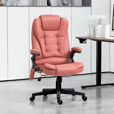 Vinsetto Vibrating Massage Office Chair with Heat, Reclining, Orange-red