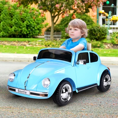 Aosom Volkswagen Beetle 6V Electric Kids Ride-On Car, Blue