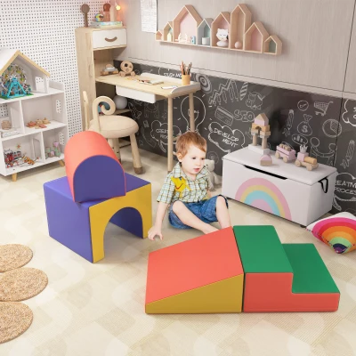 Qaba 4-Piece Soft Foam Play Set for Kids, Assorted Colors