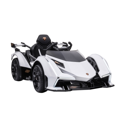 Aosom 12V Lamborghini V12 Ride-on Car, Remote Control, White