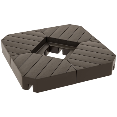 Outsunny Offset Umbrella Base, 132 lb Water/Sand Weight, Brown