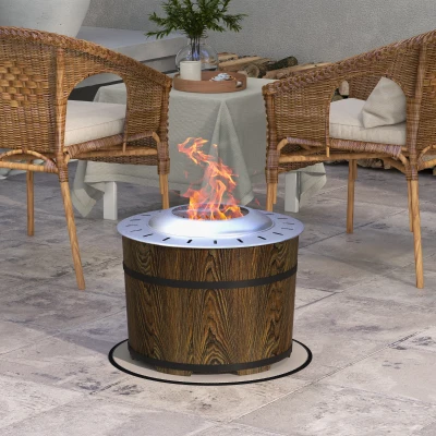 Outsunny Smokeless Fire Pit, Portable Bonfire Stove, Brown