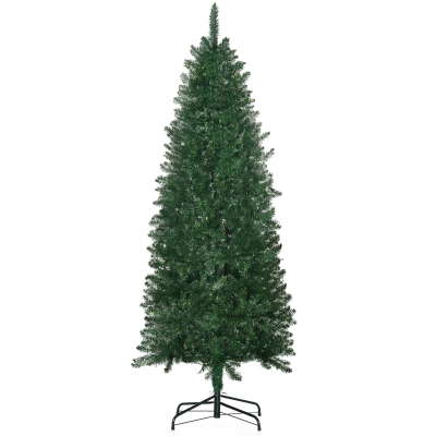 HOMCOM 6' Unlit Artificial Christmas Tree with Realistic Tips, Green