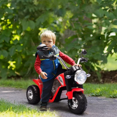 Aosom 6V Electric Motorcycle for Kids, Red Ride-On Dirt Bike