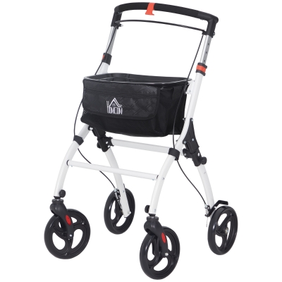 Rollator Walker 25.4" W x 21.3" D x 40.2" H White