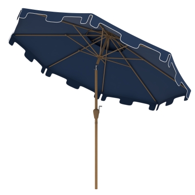 Outsunny 8.8' Patio Umbrella, Push Button Tilt & Crank, Dark Blue
