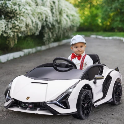 Aosom Lamborghini Kids Ride On Car, Remote Control, White