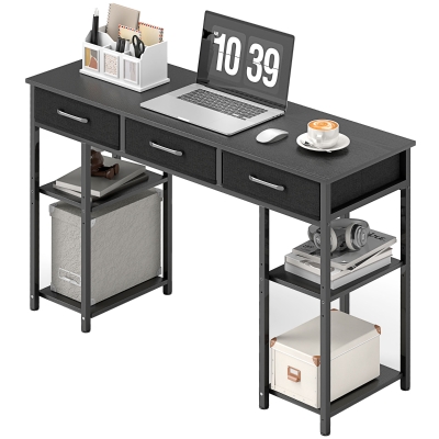 Small Computer Desk 47.2" W x 15.7" D x 30.7" H Black