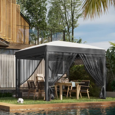 Outsunny 10' x 10' Pop Up Canopy Tent, Gray, Height Adjustable