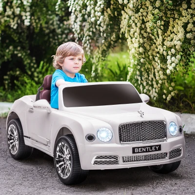 Aosom Bentley Mulsanne 12V Ride-On Car, Remote Control, White