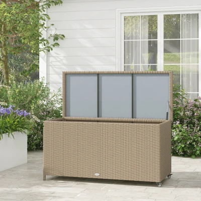 Outsunny 83 Gallon Outdoor Storage Chest, Brown