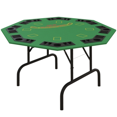 Soozier 47" Foldable Poker Table, Octagon, Green