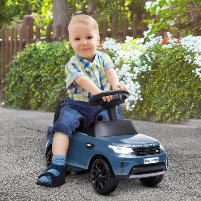Qaba 2-in-1 Land Rover 6V Ride-On Car, Light Blue