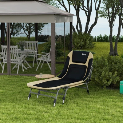Outsunny Heavy Duty Camping Cot, Folding Bed, 400 lbs Capacity
