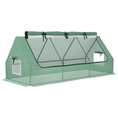 Outsunny Portable Mini Greenhouse with Mesh Windows for Indoor and Outdoor, 94.5" x 35.4" x 35.4", Green