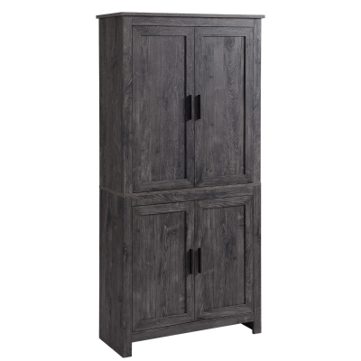 HOMCOM 64" Kitchen Pantry Cabinet with Adjustable Shelves, Gray