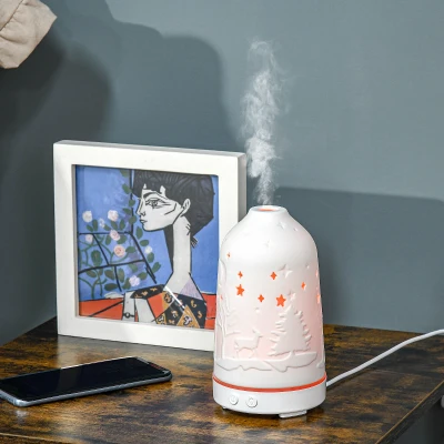 HOMCOM 100ml Ultrasonic Aromatherapy Diffuser, White