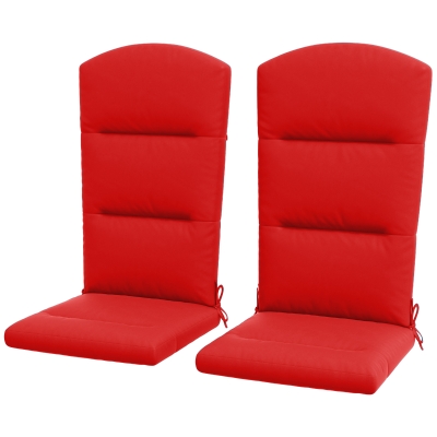 Outsunny Patio Chair Cushions for Adirondack Chair Replacement Cushions with Back and Ties, Set of 2, Wine Red