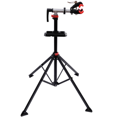 HOMCOM Bike Repair Work Stand Adjustable Telescopic Arm 70.75" Rack Tool Tray Cycle
