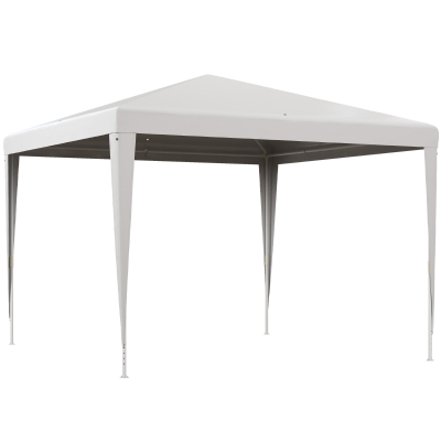 Outsunny 10x10ft Party Tent Portable Gazebo, Folding Garden Canopy Event Shelter Outdoor Sunshade White