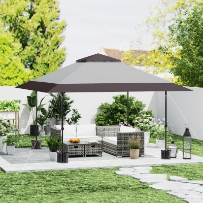 Pop Up Canopy 157.5" L x 157.5" W x 110.6" H Gray