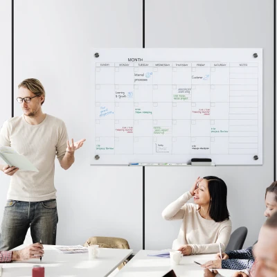 Vinsetto 35"x23" Frameless Dry Erase Wall Calendar Whiteboard