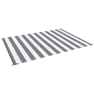 Outsunny Reversible Outdoor Rug, 9' x 12' Waterproof Plastic Straw Floor Mat, Portable RV Camping Carpet for Backyard