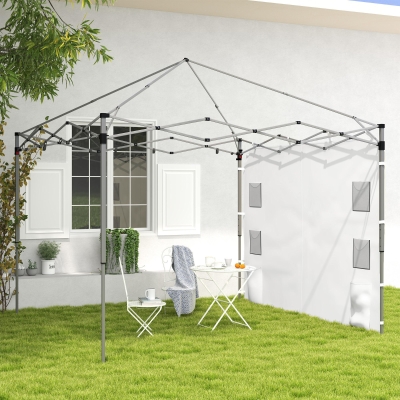 Outsunny Instant Canopy Sidewall with 4 Storage Bag for 10 x 10 ft Straight Leg Pop Up Canopies, 1 Pack Sidewall Only, White