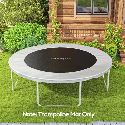 Soozier Trampoline Mat Replacement with Spring Pull Tool and 72 V-Hooks, Fits 12ft Trampoline, Using 5.5" Springs, Black
